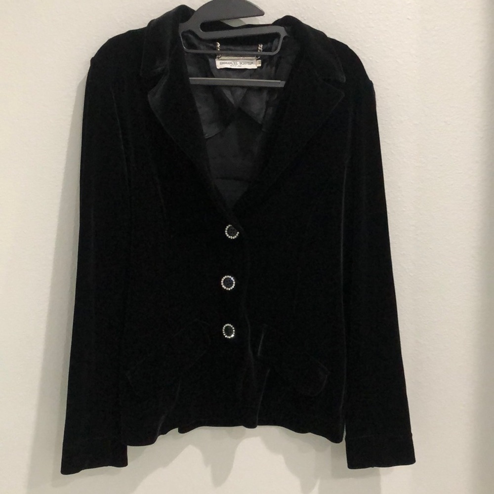 Emmanuel Schvili black velvet jacket with decorative back